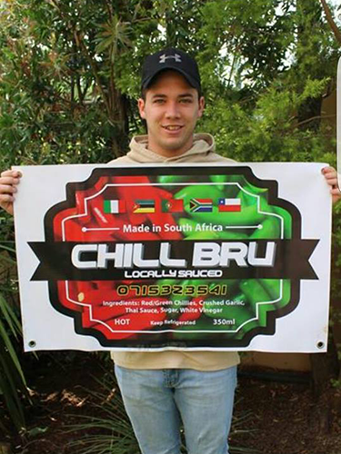 Daniel Herbst with CHILL-BRU branding